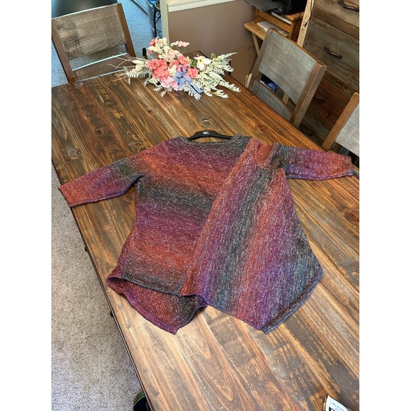 DB Established 1962 Sweater Knit Pullover Asymmetric Hem Multicolor woman's‎ 2X - Picture 1 of 11
